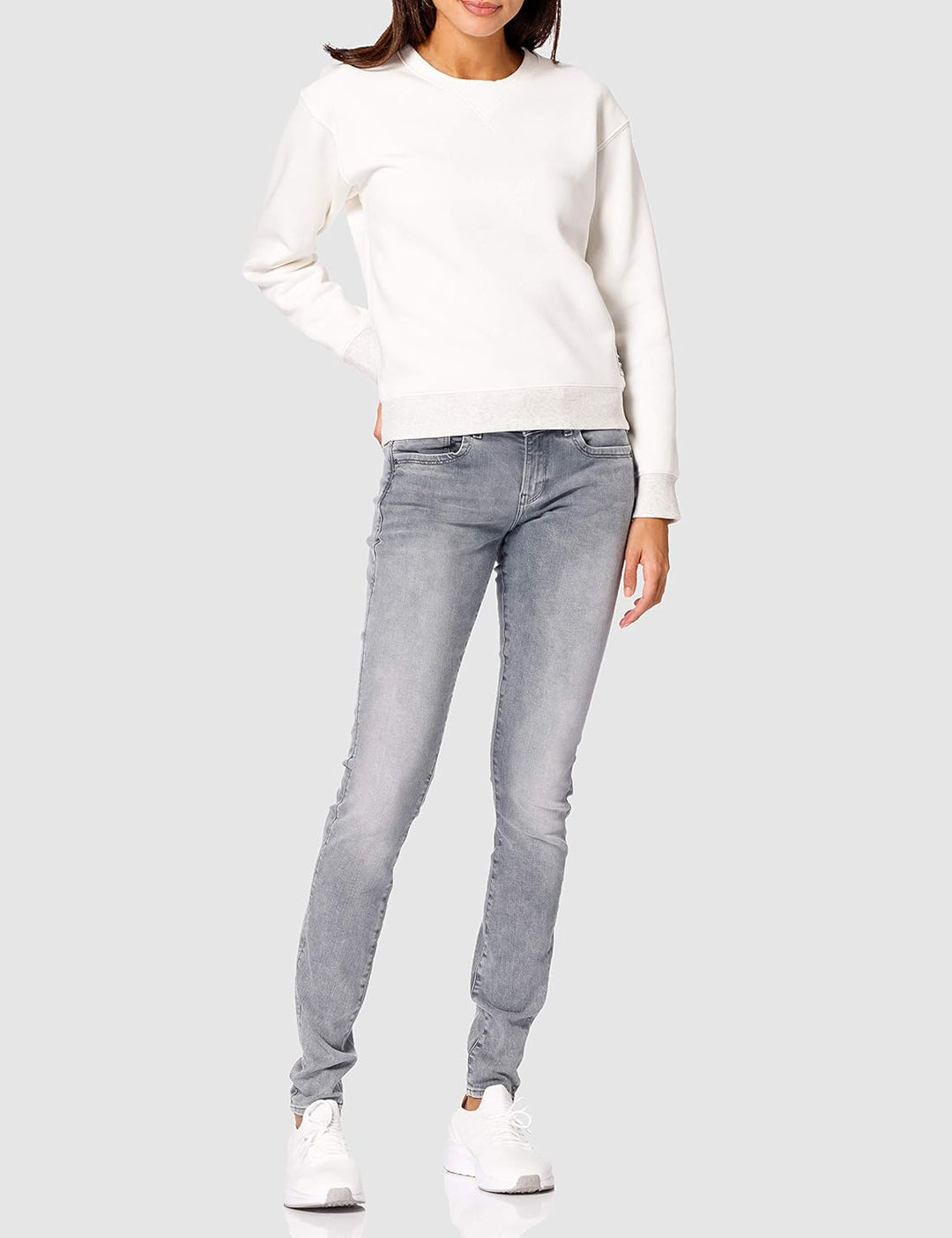 G-Star Raw Damen Lynn Mid Skinny Jeans 24W Grau (Faded Industrial Grey D06746-9882-b336), 24W Grau (