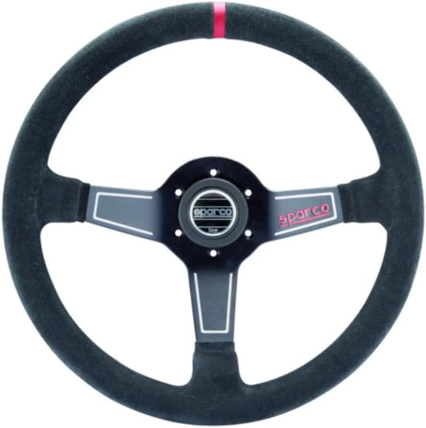 Sparco Universelles Sportlenkrad 'L575 Monza' - Schwarz Wildleder- Diameter 350mm SCHWARZ/ROT Wildle