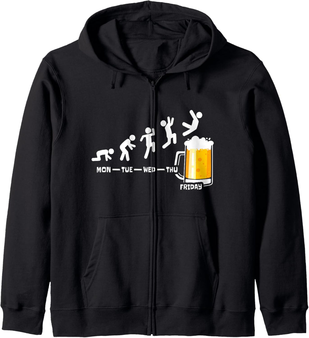 Bier Woche Endlich Freitag Wochenende Lustiges Biertrinker Kapuzenjacke