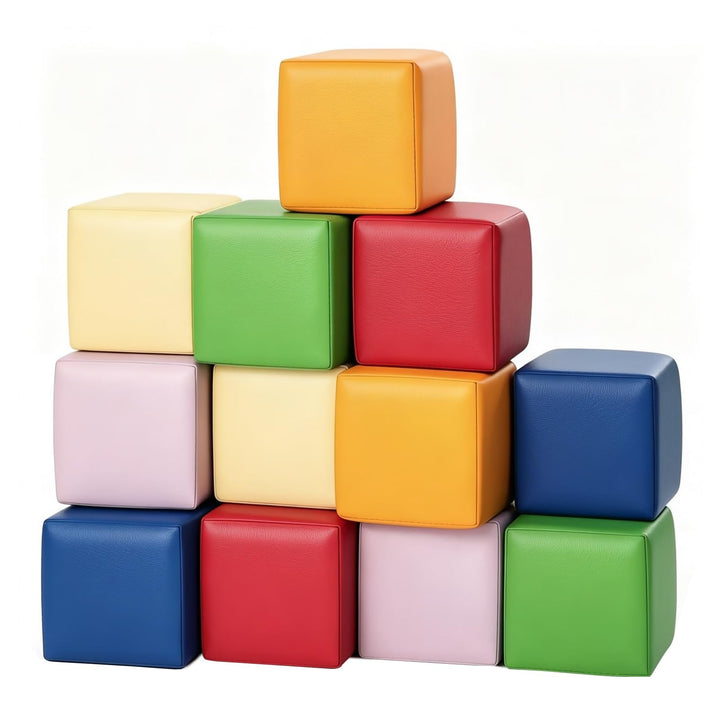 Foam Building Blocks for Toddlers: 12 PCS Soft Building Blocks for Toddlers Colorful Stacking Blocks
