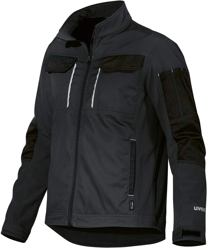 Uvex Tune-up Softshell-Arbeitsjacke für Herren - atmungsaktiv & wasserabweisend S Schwarz, S Schwarz