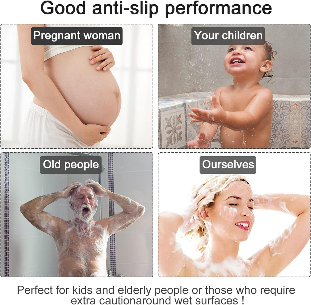 Duschmatte rutschfest,80 x 80 cm Weich Komfort Badewannenmatte mit Ablauflöchern,Anti-Schimmel,Schne