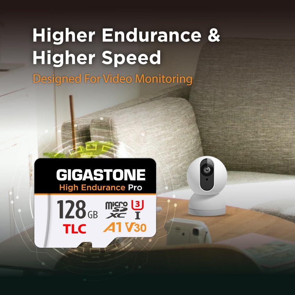 GIGASTONE 128 GB Micro-SD-Karte, hohe Ausdauer Pro Series Geschwindigkeit bis zu 100 MB/s, kompatibe