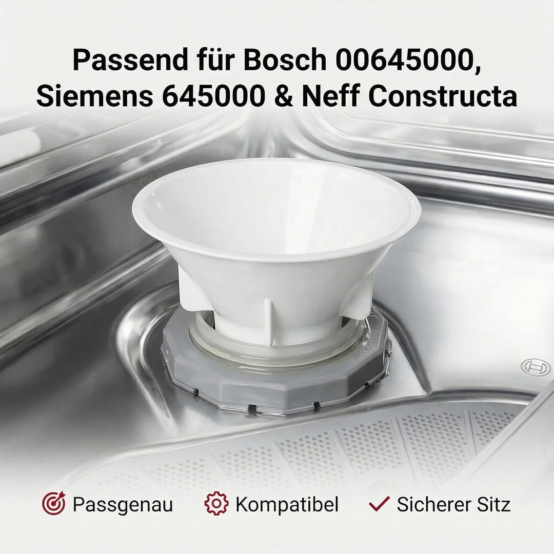 2er Set Geschirrspüler Salztrichter passend für Bosch Siemens Neff Constructa 00645000 – Einfüllhilf
