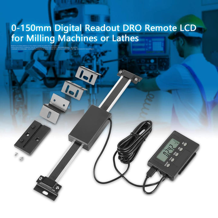 YWBL-WH 0-150mm Digitalanzeige, Digitalanzeige Linearmassstab DRO Remote LCD für Fräsmaschinen oder