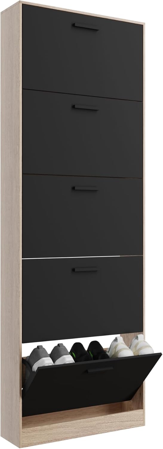 CASABEL Schuhschrank für 15 Paar – grosse Kapazität für den Eingangsbereich – L 60 x B 17 x H 180 cm
