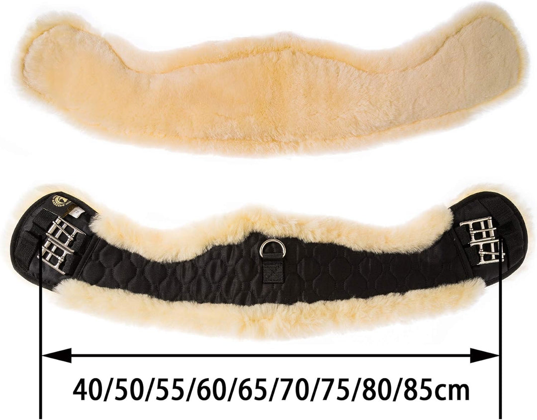 Lammwolle Western Konturgurt Sattelgurt, aus Qualitäts Merino Lammwolle, Spezielle Anatomisch Konkav