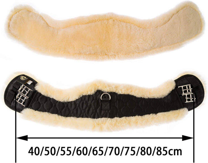 Lammwolle Western Konturgurt Sattelgurt, aus Qualitäts Merino Lammwolle, Spezielle Anatomisch Konkav
