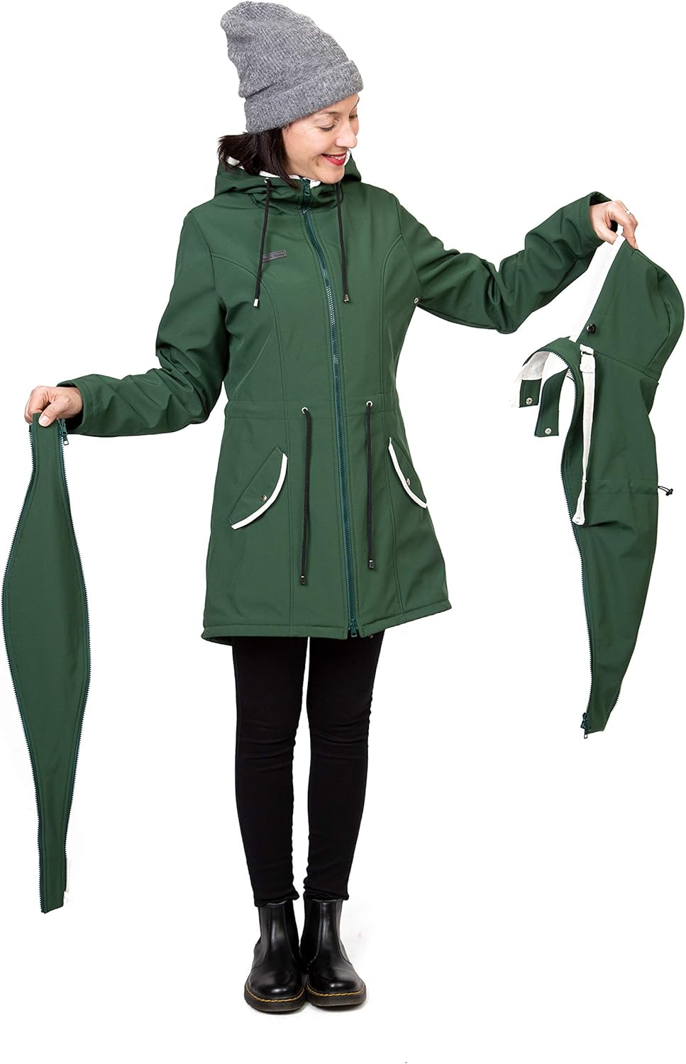 Viva la Mama 4in1 Trageparka für Tragen auf dem Rücken oder der Brust, Allwetter Softshell - PINA M