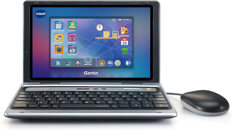 VTech Genio Lernlaptop XL – Lerncomputer mit grossen 7"-LCD-Bildschirm mit Internetzugang, Textprogr