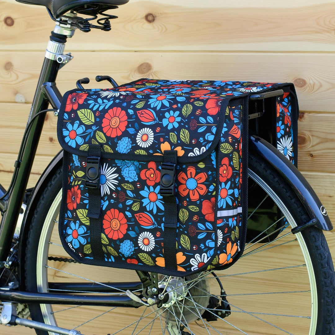 Classic CE Fahrradtasche für Gepäckträger - Doppeltasche 26L (2x13L), Wasserabweisend, mit Reflektor