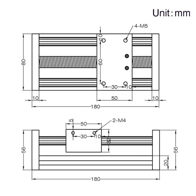 Befenybay 100 mm effektive Verfahrlänge Doppelter optischer Achsenführungs-Kugelumlaufspindel SFU160