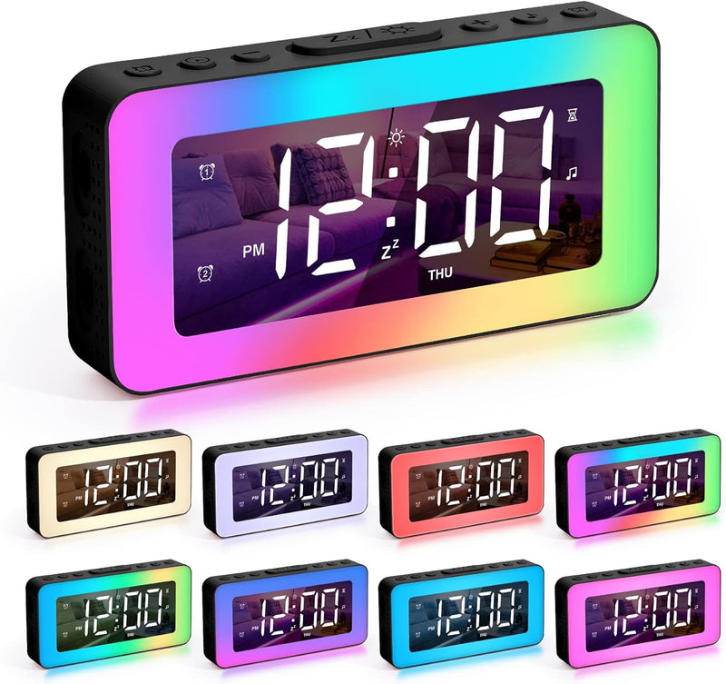 Sukeen Wecker Digital, Wecker Kinder Digital, Wecker Mit Licht, Digitaler Uhr Mit Doppelalarm, 8 Ein