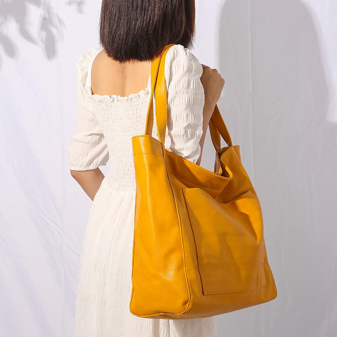 NICOLE & DORIS Handtasche Damen Gross Shopper Tasche Casual Schultertasche Weiche Leder Tragetasche