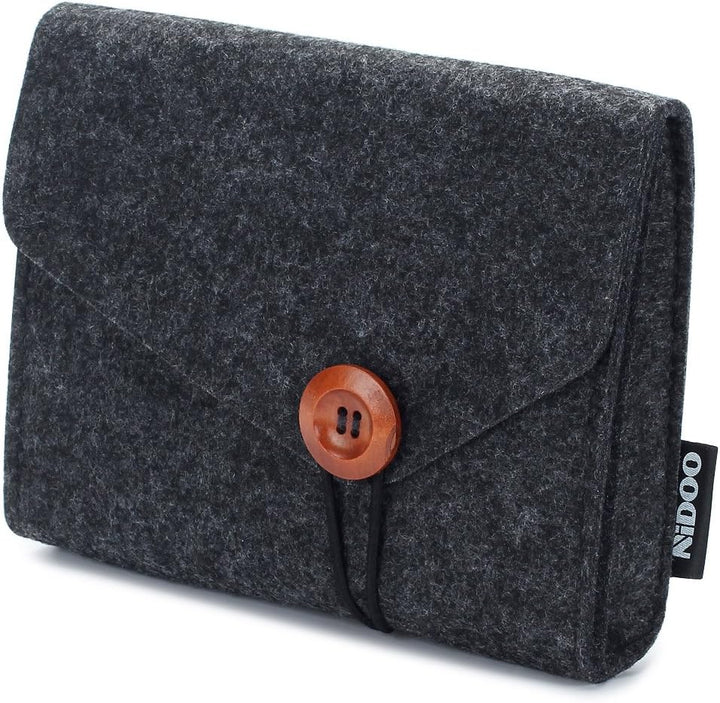 Nidoo Tragbare Filztasche für Maus, Handy, Kabel, Festplatte, Powerbank etc. Dunkelgrau 6.3 pouces d