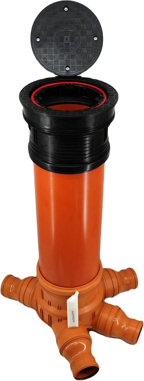 KG Schacht Kontrollschacht Revisionsschacht DN315 / 4 x DN160/125/110 - Schachtdeckel voll, Wasserdi
