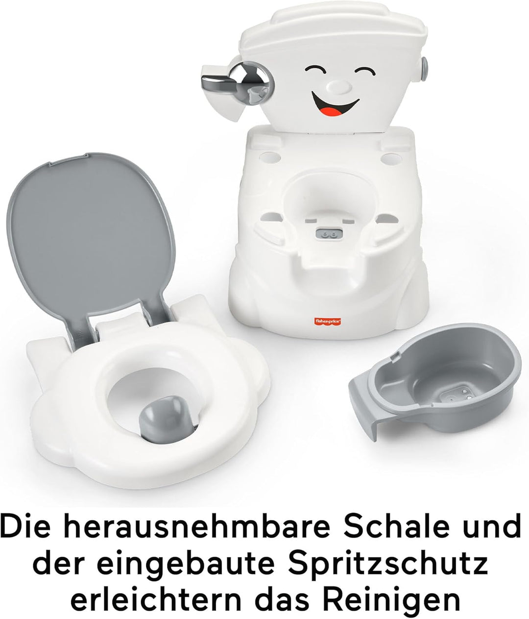 Fisher-Price Meine erste Toilette Töpfchen für Babys, deutsche Version, interaktives Trainingstöpfch