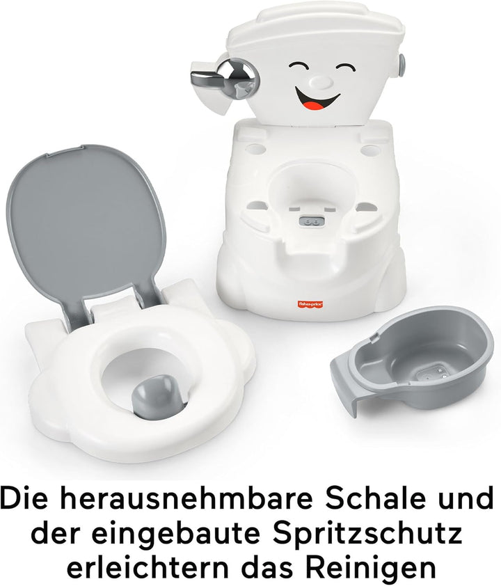 Fisher-Price Meine erste Toilette Töpfchen für Babys, deutsche Version, interaktives Trainingstöpfch