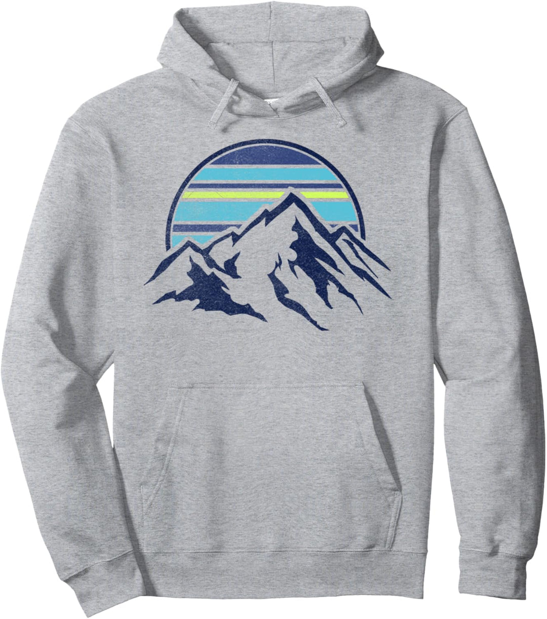 Trendy Sunset Mountain Range Pocket Pullover Hoodie