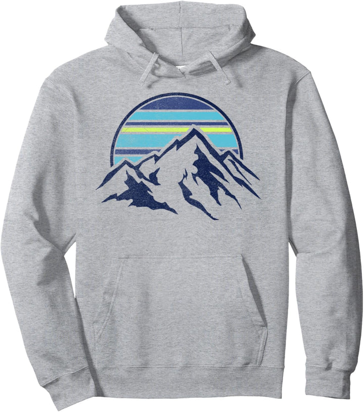 Trendy Sunset Mountain Range Pocket Pullover Hoodie