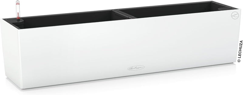 LECHUZA "BALCONERA Color 80" Pflanzgefäss mit Erd-Bewässerungs-System, Weiss, 79 x 19 x 19 cm 79x19x