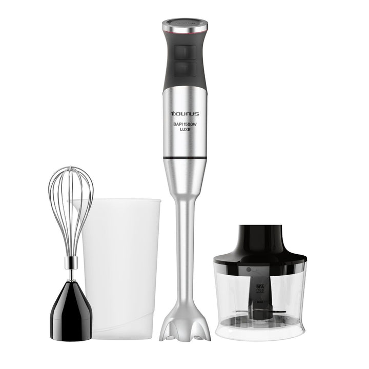 Taurus – Stabmixer 1500W | 20 Geschwindigkeiten + TURBO | Edelstahlklingen | Spritzschutzglocke | Er