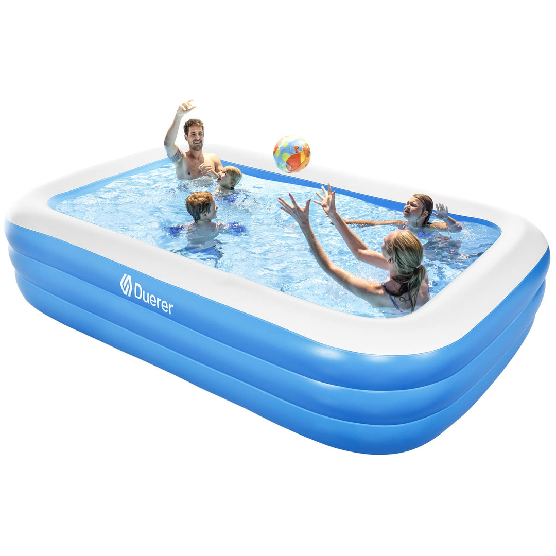 Duerer Aufblasbare Pool, Grosser Familienpool, Pool rechteckig für Kinder, Familienschwimmbad, Aufbl