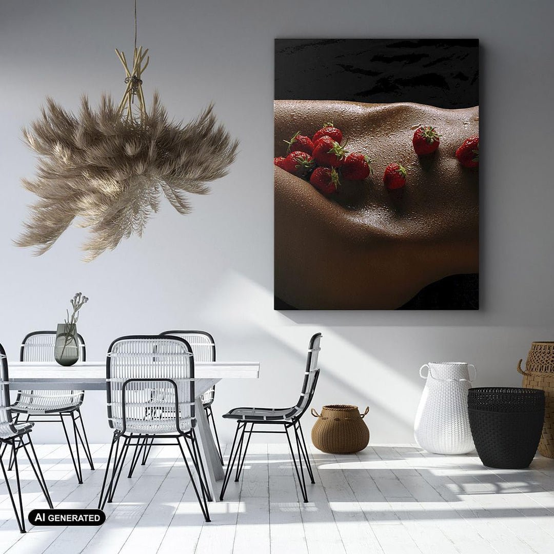 Bilder auf Leinwand Frau Wasser Tröpfchen Tau Leinwandbild mit Rahmen 45x80cm Wandbilder Dekoration