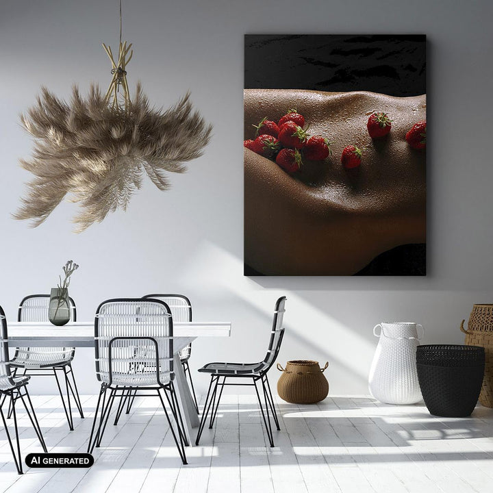 Bilder auf Leinwand Frau Wasser Tröpfchen Tau Leinwandbild mit Rahmen 45x80cm Wandbilder Dekoration