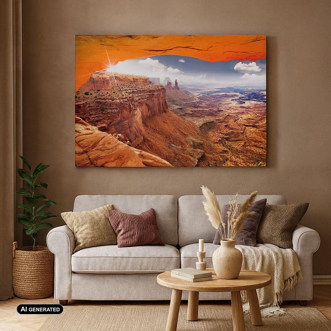 Bilder auf Leinwand 100x70cm Leinwandbild Amerika arizona schlucht geologie Gross Wanddeko Bild Schl