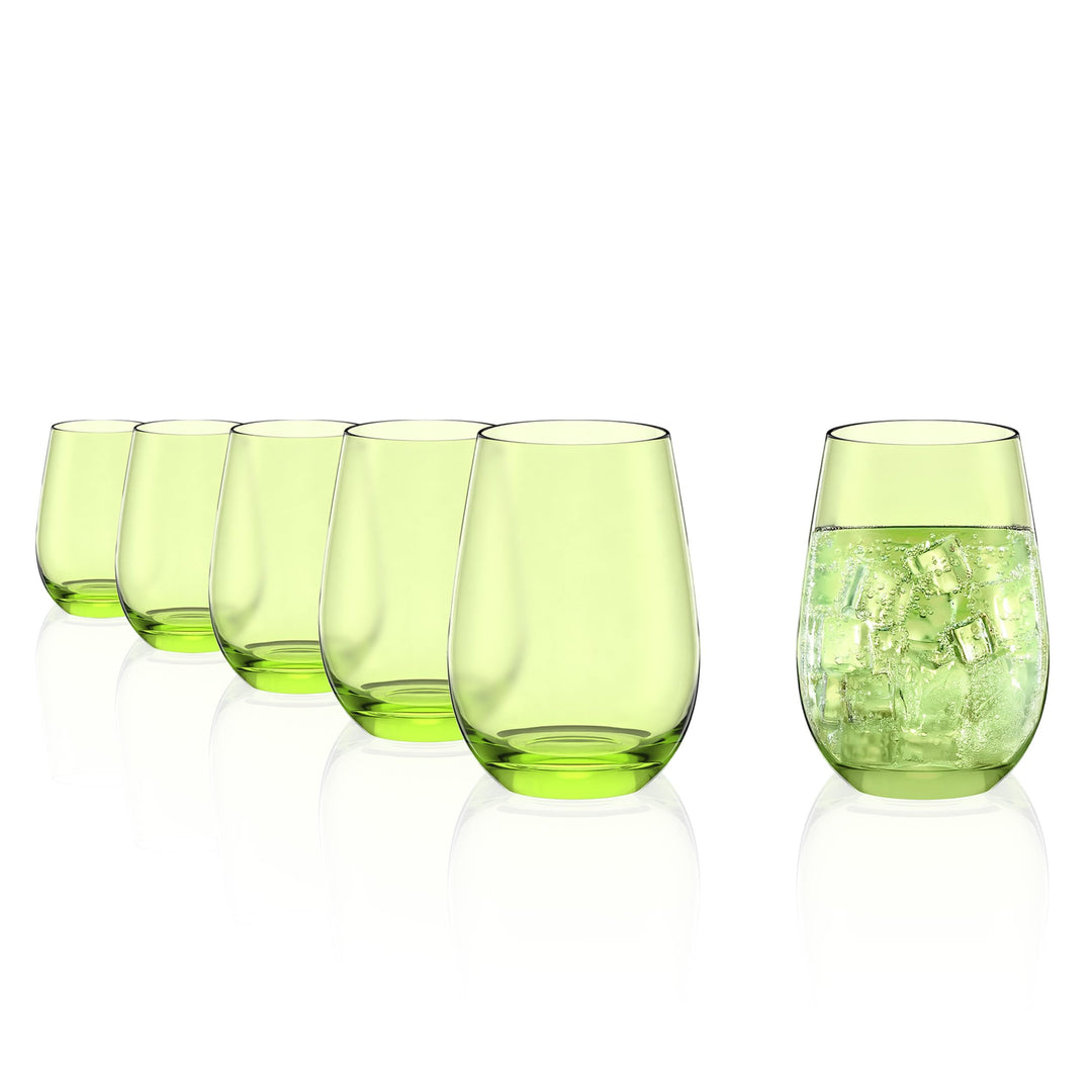 Stölzle Lausitz Wassergläser Set Elements Kids Farbe Grün 335 ml randvoll / 6er Set Wassergläser Spü