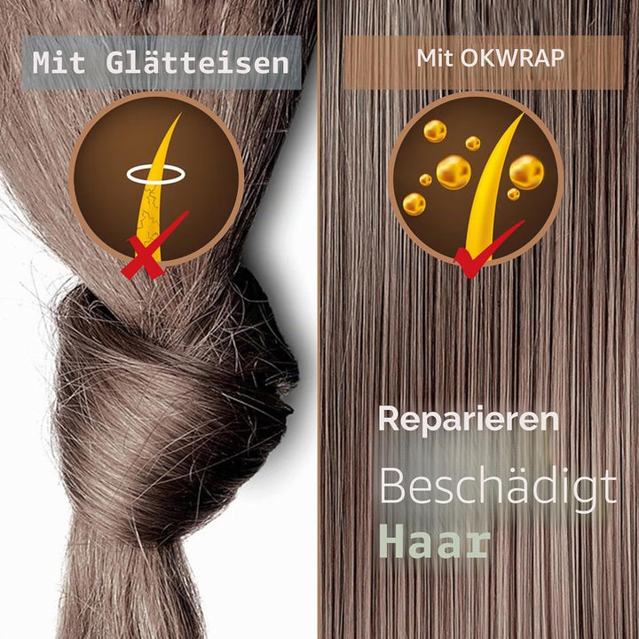 OKWRAP Haarglätter, Glätteisen Keratin, Lockenstab und Glätteisen 2 in 1, Haar Glatteisen 120-230°C,