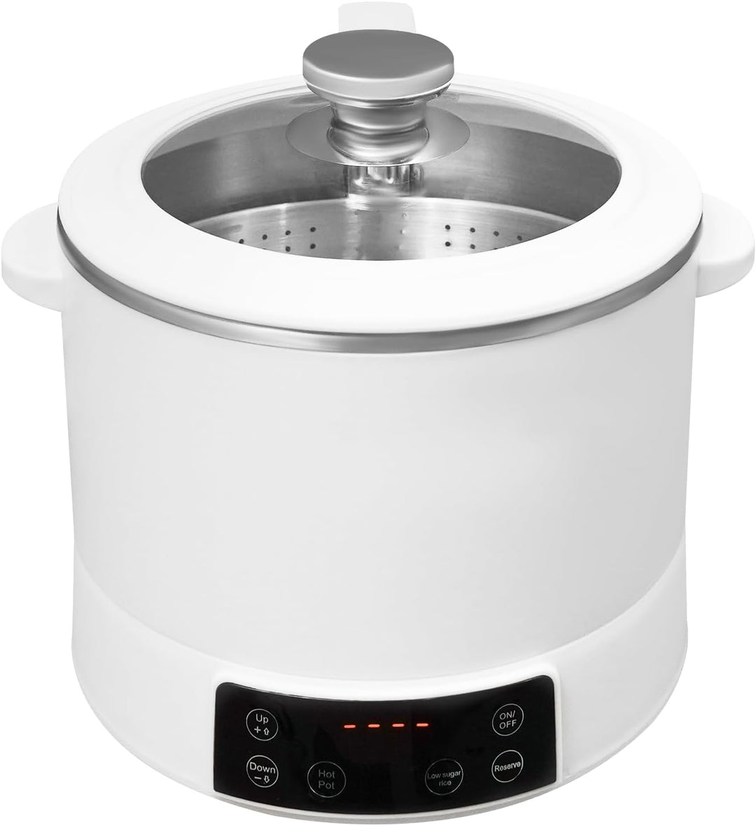 1500W 220V Low Sugar Reiskocher 3L für 1-3 Personen, mit 304 Edelstahl Innentopf, mit Hotpot Funktio
