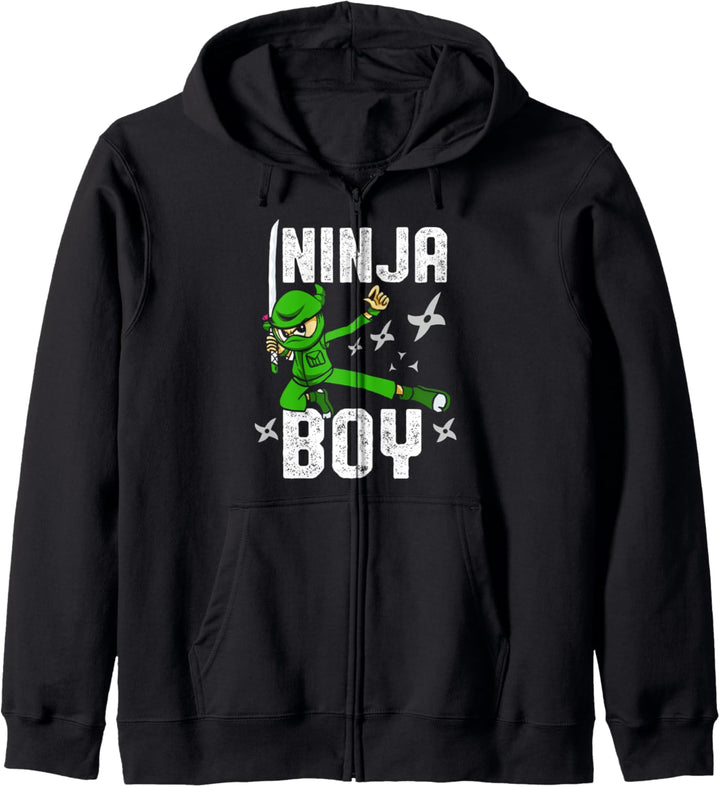 Ninja Junge sarkastisch lustig cool Kämpfer Kleidung Kinder Kapuzenjacke