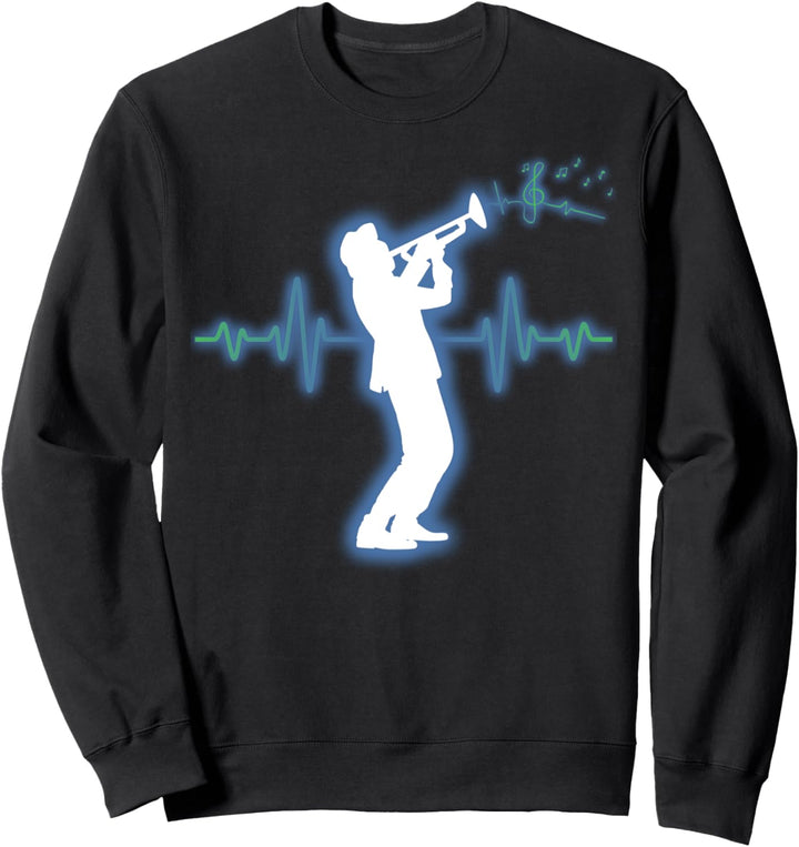 Trompetenspieler Trompeten Herzschlag Trompeter Sweatshirt
