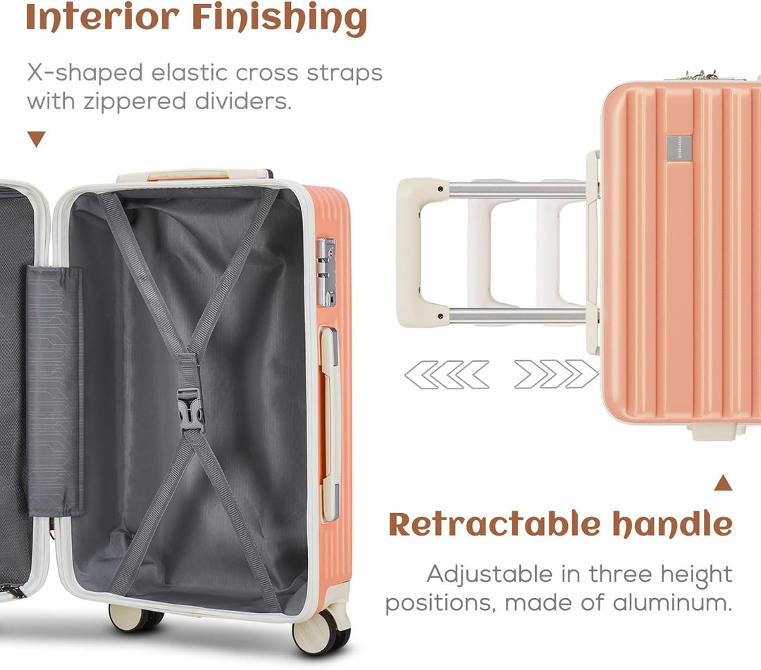 Joyway Hartschalen Koffer Set 3 Stück,Handgepäck Reisekoffer 4 Rollen Leicht, Rollkoffer mit Trolley