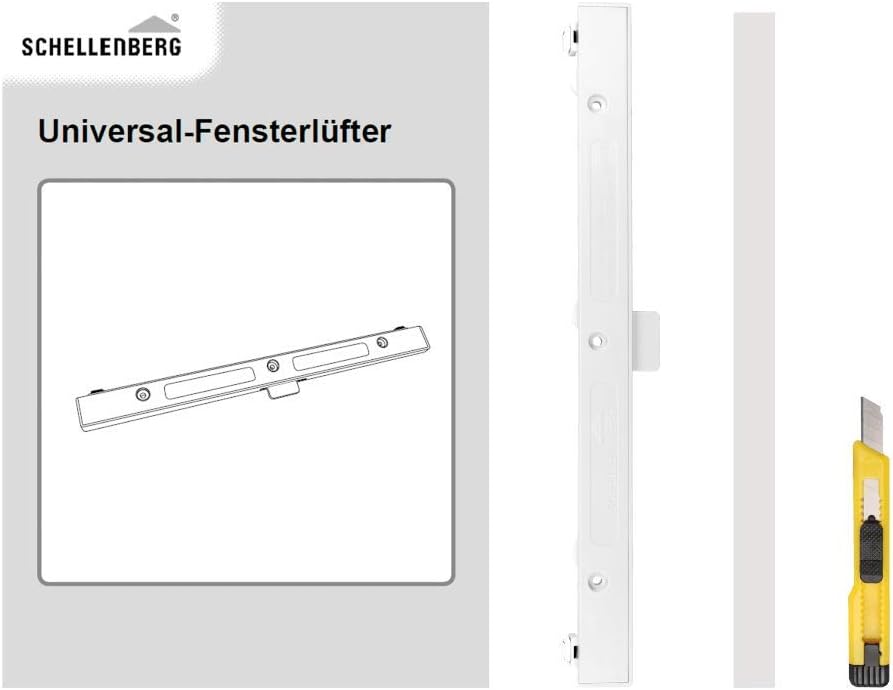 Schellenberg 46600 Universal-Fensterlüfter Passivlüftung für den Fensterflügel, Weiss Weiss Erweiter