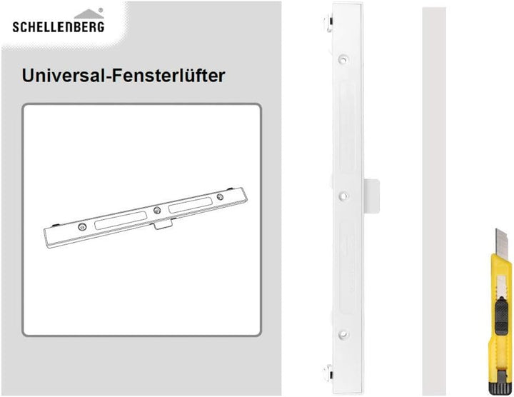 Schellenberg 46600 Universal-Fensterlüfter Passivlüftung für den Fensterflügel, Weiss Weiss Erweiter