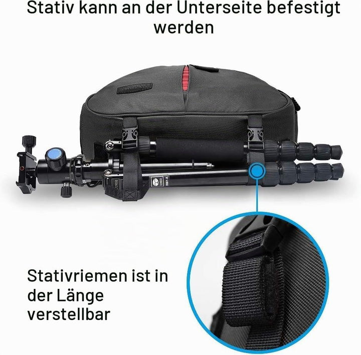 CADeN Kameratasche,Camera Sling Crossbag Fototasche Kamera Umhängetasche Kompatibel mit Canon Nikon