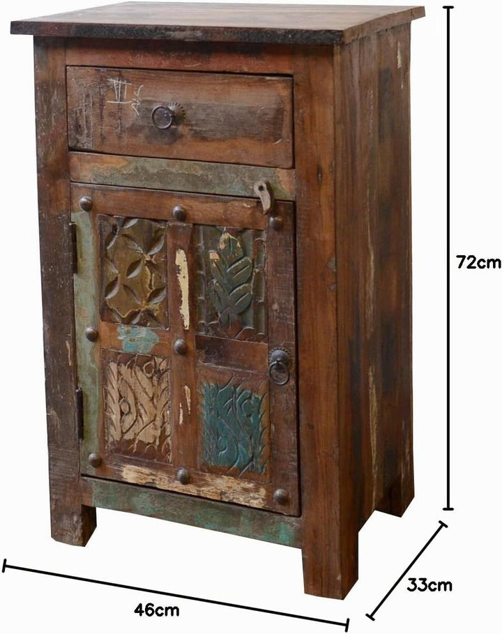 GURU SHOP Vintage Beistellschrank, Kommode, Nachttischschrank, Flurschrank - Modell 9, 75x50x25 cm n