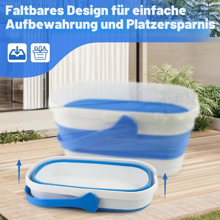 Fensterreiniger Set mit Falteimer 12L, 35cm Fensterabzieher & 38cm Fenster Einwascher mit 155cm Lang