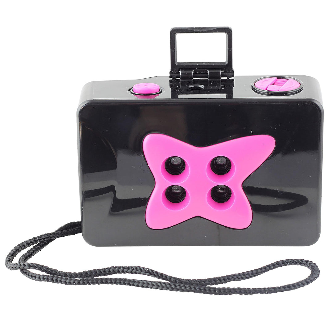 Freak Scene® 4 Linsen Stern Kamera - 35mm – Farbe: schwarz/pink, schwarz/pink
