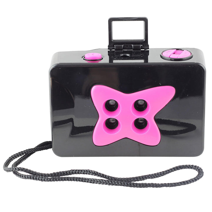 Freak Scene® 4 Linsen Stern Kamera - 35mm – Farbe: schwarz/pink, schwarz/pink