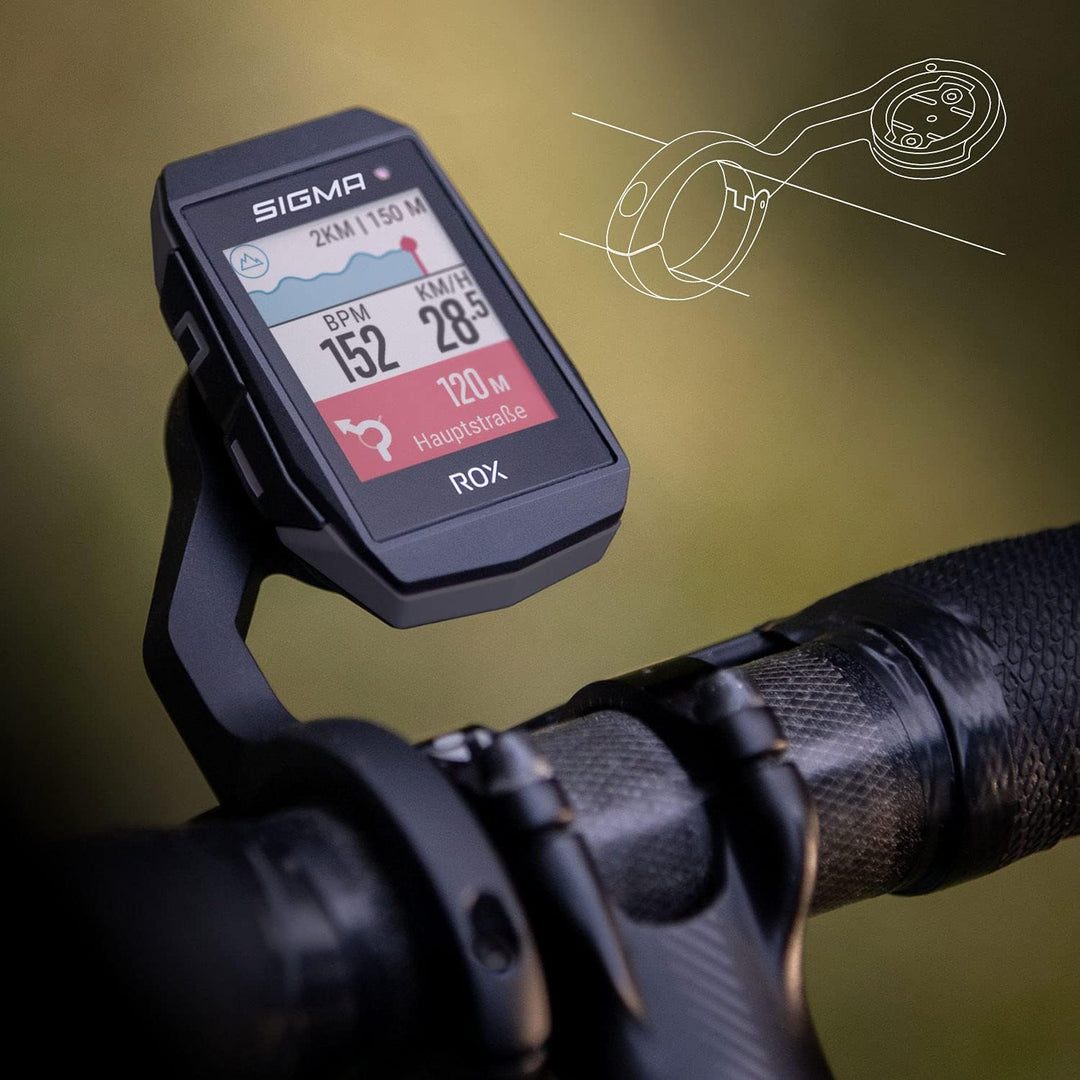 SIGMA SPORT ROX 11.1 EVO Black Sensor Set | Fahrradcomputer kabellos GPS &amp; Navigation inkl. Geschwin