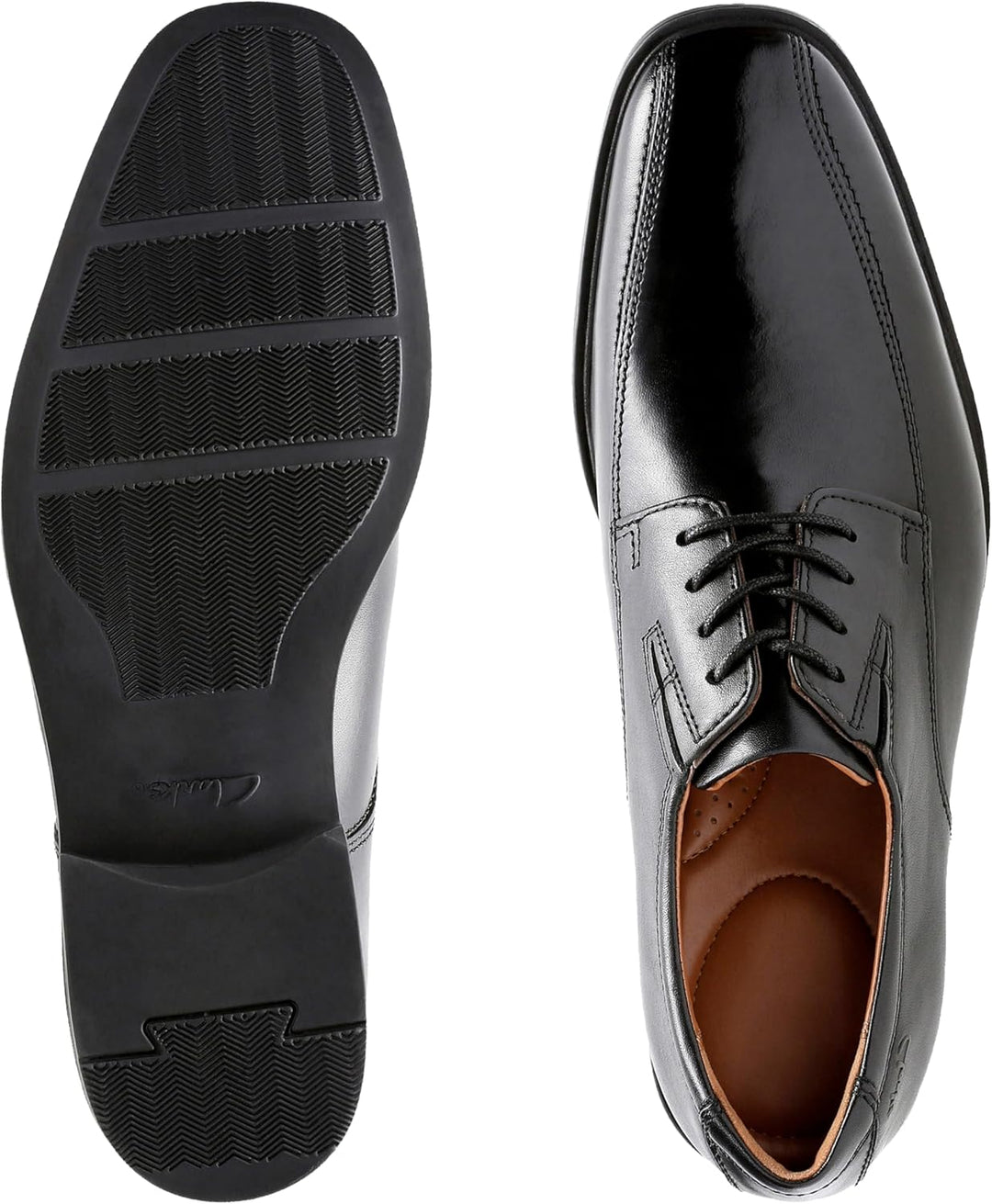 Clarks Herren Stafford Park5_Derby 45 EU Black Leather, 45 EU Black Leather