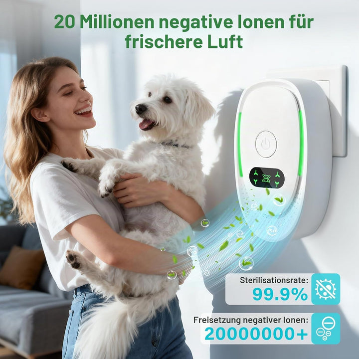 Luftreiniger 4er Set für Zuhause &amp; Schlafzimmer, Plug-In Ionisator mit Negativen Ionen, Filterloser
