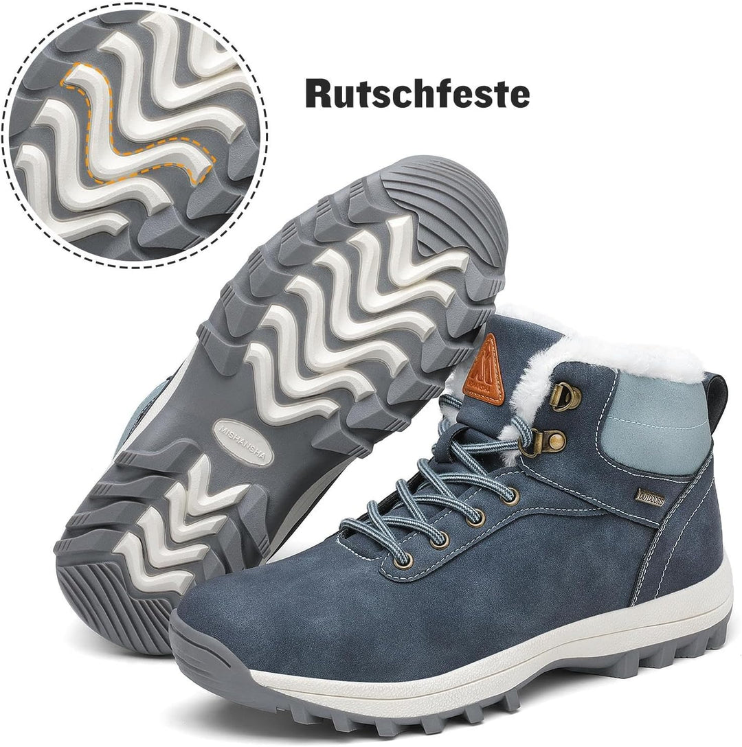 Mishansha Warme Gefüttert Winterschuhe Herren Damen Wasserabweisend Winterstiefel Wanderschuhe Gr.36
