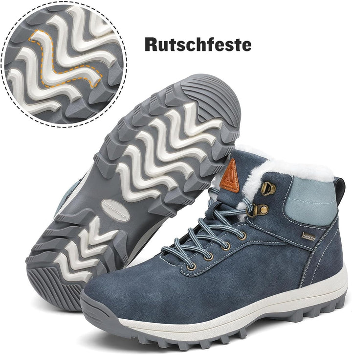 Mishansha Warme Gefüttert Winterschuhe Herren Damen Wasserabweisend Winterstiefel Wanderschuhe Gr.36