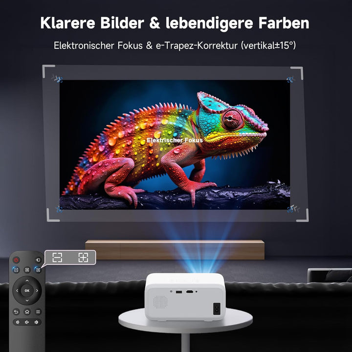 Mini Beamer,VISULAPEX V3PRO Klein Beamer P2P 5G WiFi 12000LM 1080P Unterstützt Mini Projektor Outdoo