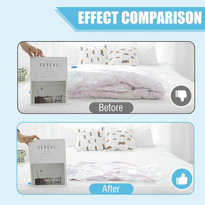 10 Stück Vakuumbeutel für Kleidung und Bettwaren，Wiederverwendbare Aufbewahrungsbeutel in Verschiede